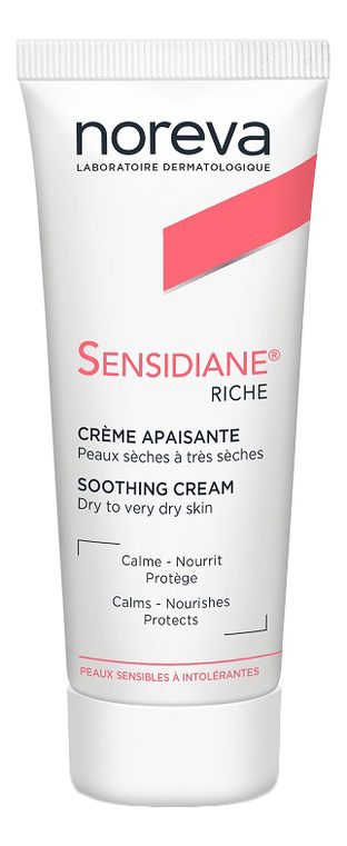 Успокаивающий крем для сухой и очень сухой кожи Sensidiane Creme Apaisante Riche 40мл