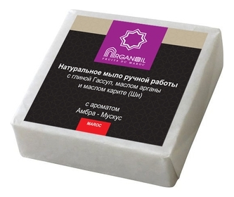 

Мыло с глиной и маслом арганы Fruits du Maroc Savon de Argan & Ghassoul 100г (амбра, мускус)