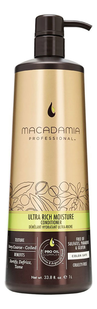 

Увлажняющий кондиционер с маслом арганы и макадамии Professional Ultra Rich Moisture Conditioner: Кондиционер 1000мл, Увлажняющий кондиционер с маслом арганы и макадамии Professional Ultra Rich Moisture Conditioner