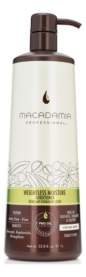 

Увлажняющий кондиционер для волос Professional Weightless Moisture Conditioner: Кондиционер 1000мл, Увлажняющий кондиционер для волос Professional Weightless Moisture Conditioner