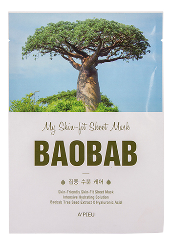 Тканевая маска с экстрактом баобаба My Skin-Fit Sheet Mask Baobab 25г 130₽