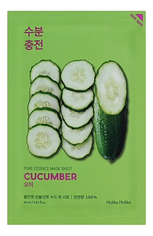 Успокаивающая тканевая маска для лица с экстрактом огурца Pure Essence Mask Sheet Cucumber 20мл: Маска 1шт успокаивающая тканевая маска для лица с экстрактом огурца pure essence mask sheet cucumber 20мл маска 1шт