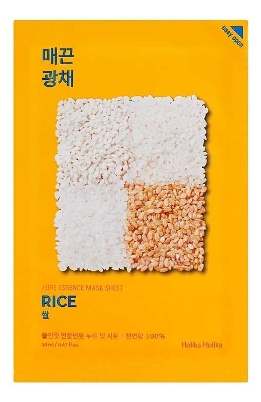 

Успокаивающая тканевая маска для лица с экстрактом риса Pure Essence Mask Sheet Rice 20мл: Маска 1шт, Успокаивающая тканевая маска для лица с экстрактом риса Pure Essence Mask Sheet Rice 20мл