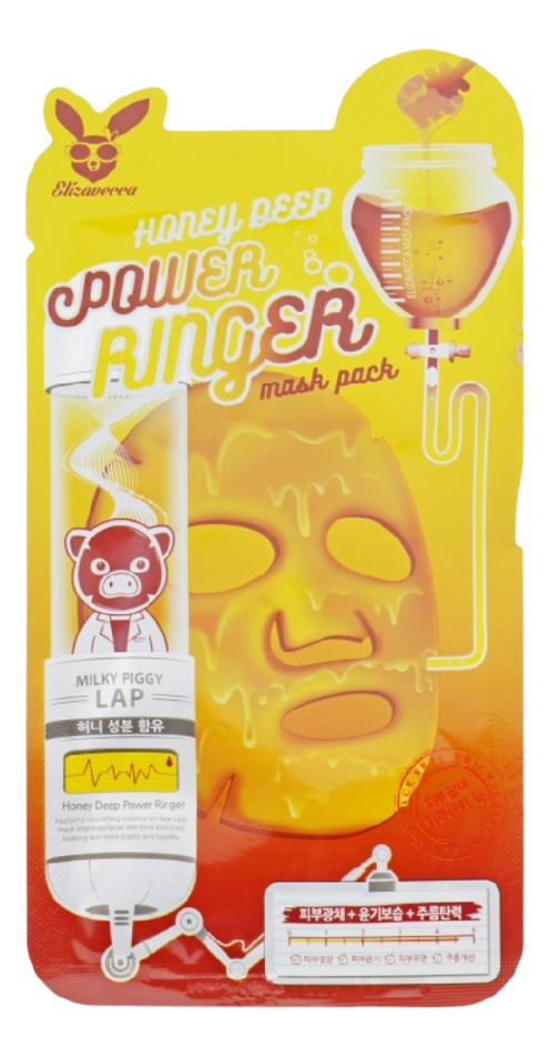 Тканевая маска для лица с экстрактом меда Honey Deep Power Ringer Mask Pack: Маска 23мл тканевая маска для лица с экстрактом меда deep power ringer mask pack маска 23мл