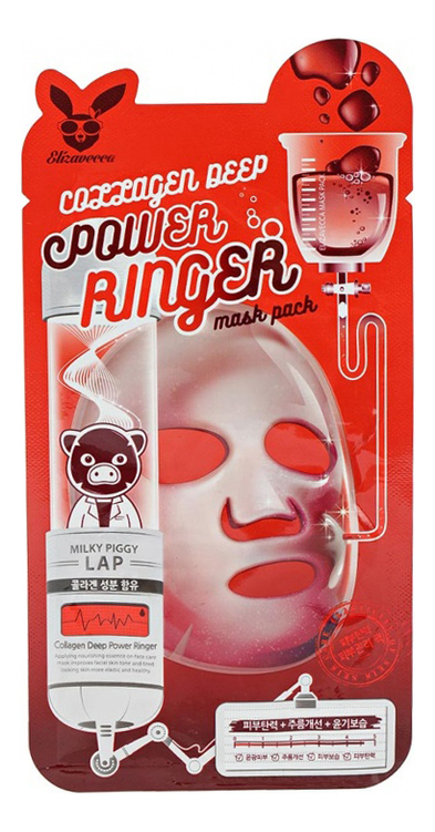 Тканевая маска для лица с коллагеном Collagen Deep Power Ringer Mask Pack: Маска 23мл