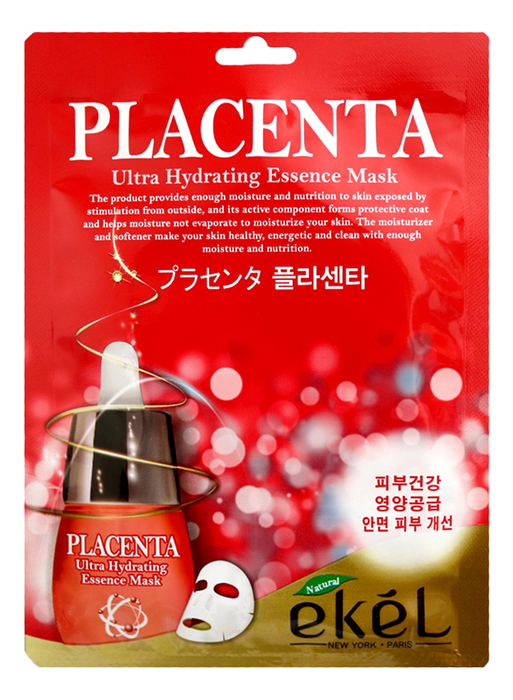 Тканевая маска для лица с экстрактом плаценты Placenta Ultra Hydrating Essence Mask 25г тканевая маска для лица с экстрактом плаценты ekel placenta ultra hydrating essence mask 160гр