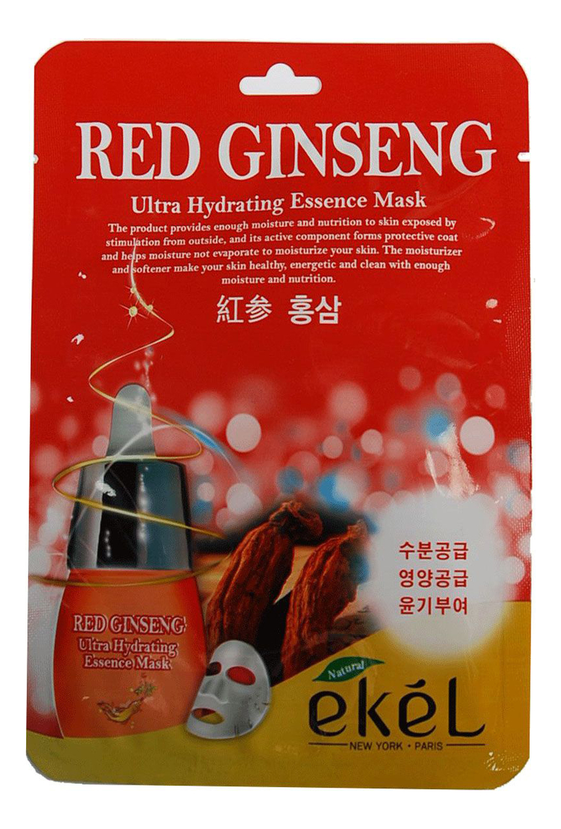 Тканевая маска для лица с экстрактом красного женьшеня Red Ginseng Ultra Hydrating Essence Mask 25г тканевая маска для лица с экстрактом красного женьшеня red ginseng ultra hydrating essence mask 25г