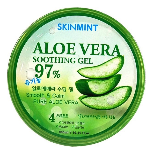 

Увлажняющий гель для лица и тела с экстрактом алоэ 97% Skinmint Aloe Vera Soothing Gel 300мл