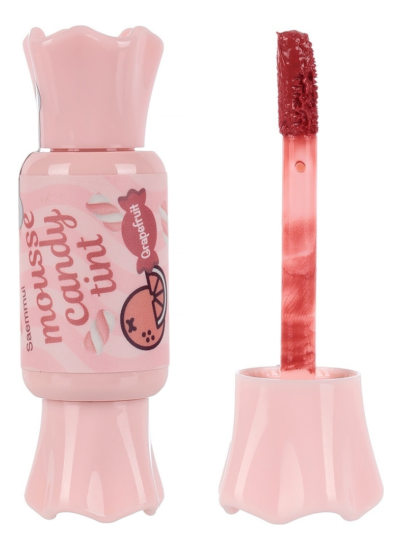 

Тинт-мусс для губ Конфетка Saemmul Mousse Candy Tint 8г: 04 Grapefruit Mousse, Тинт-мусс для губ Конфетка Saemmul Mousse Candy Tint 8г