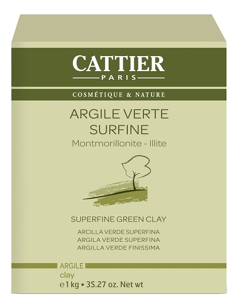 Глина микронизированная Argile Verte Surfine Montmorillonite Illite 1000г (зеленая)