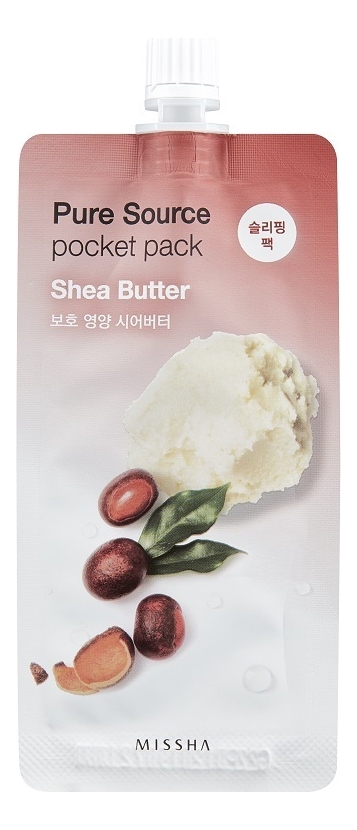 Купить Ночная маска для лица с экстрактом масла ши Pure Source Pocket Pack Shea Butter 10мл, Missha