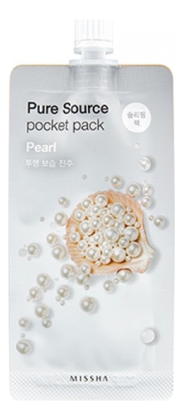Купить Ночная маска для лица с экстрактом жемчуга Pure Source Pocket Pack Pearl 10мл, Missha