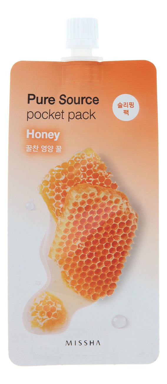 Купить Ночная маска для лица с экстрактом меда Pure Source Pocket Pack Honey 10мл, Missha