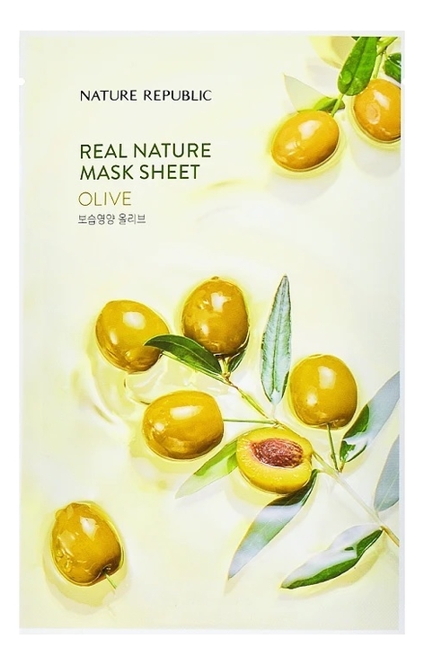 

Тканевая маска для лица c маслом оливы Real Nature Mask Sheet Olive 23г