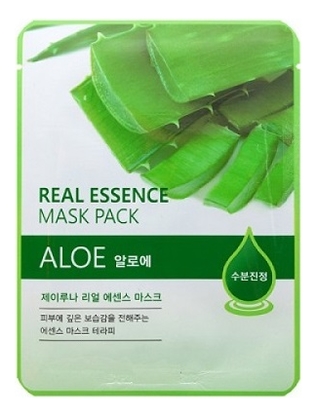 Тканевая маска для лица с экстрактом алоэ вера Real Essence Mask Pack Aloe 25мл тканевая маска с алоэ jluna real essence mask pack aloe 25мл