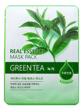 Тканевая маска для лица с экстрактом зеленого чая Real Essence Mask Pack Green Tea 25мл