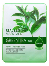 JUNO Тканевая маска для лица с экстрактом зеленого чая Real Essence Mask Pack Green Tea 25мл