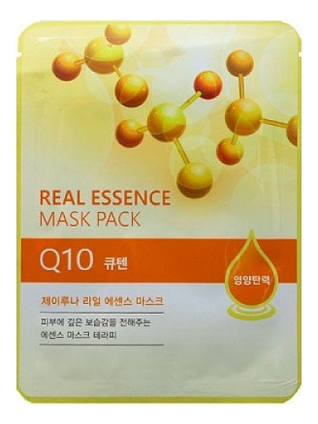 Тканевая маска для лица с коэнзимом Q10 Real Essence Mask Pack 25мл: Маска 1шт тканевая маска для лица с коэнзимом q10 real essence mask pack 25мл маска 1шт