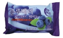 JUNO Мыло-скраб с экстрактом черники Sangtumeori Peeling Soap Blueberry 150г