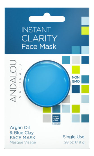 Маска для лица очищающая Instant Clarity Face Mask Argan Oil & Blue Clay (масло арганы и голубой глины): Маска 8г