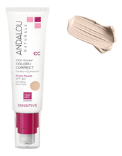 Andalou Naturals Матирующий CC крем Sensitive 1000 Roses Color + Correct Sheer Nude SPF30 With Rose Stem Cells 58мл