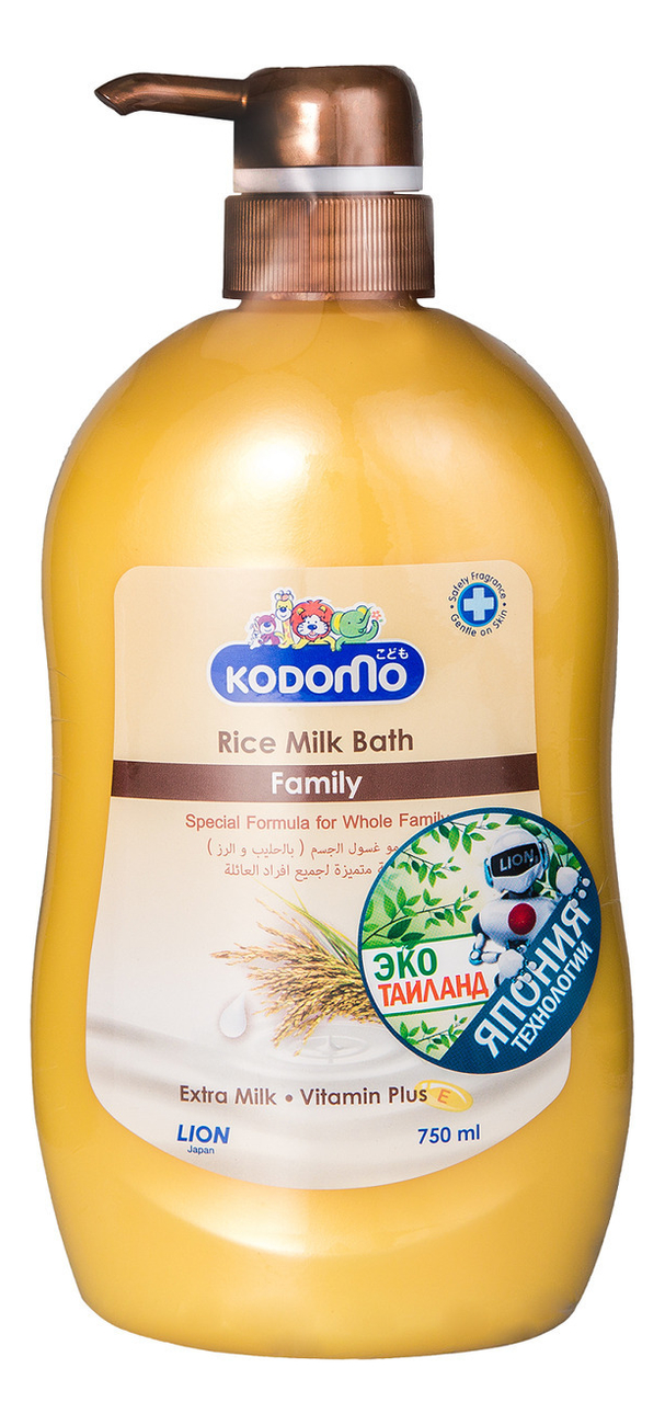 Крем-гель для душа Рисовое молочко Kodomo Rice Milk Bath Family 750мл