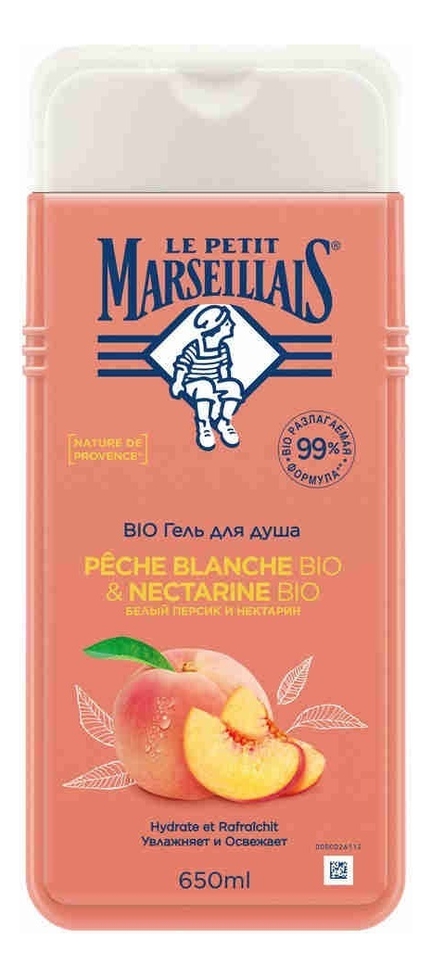 

Гель для душа Белый персик и нектарин Bio Peche Blanche & Nectarine: Гель 650мл, Гель для душа Белый персик и нектарин Bio Peche Blanche & Nectarine