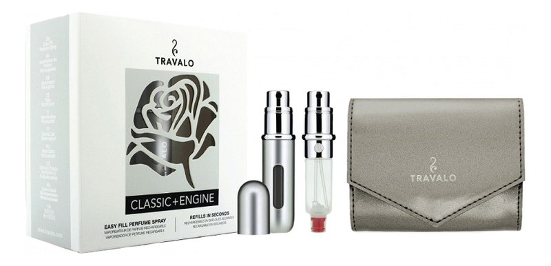 цена Набор Travalo Rose Classic HD Perfume Spray (сменная капсула 5мл + чехол): Silver