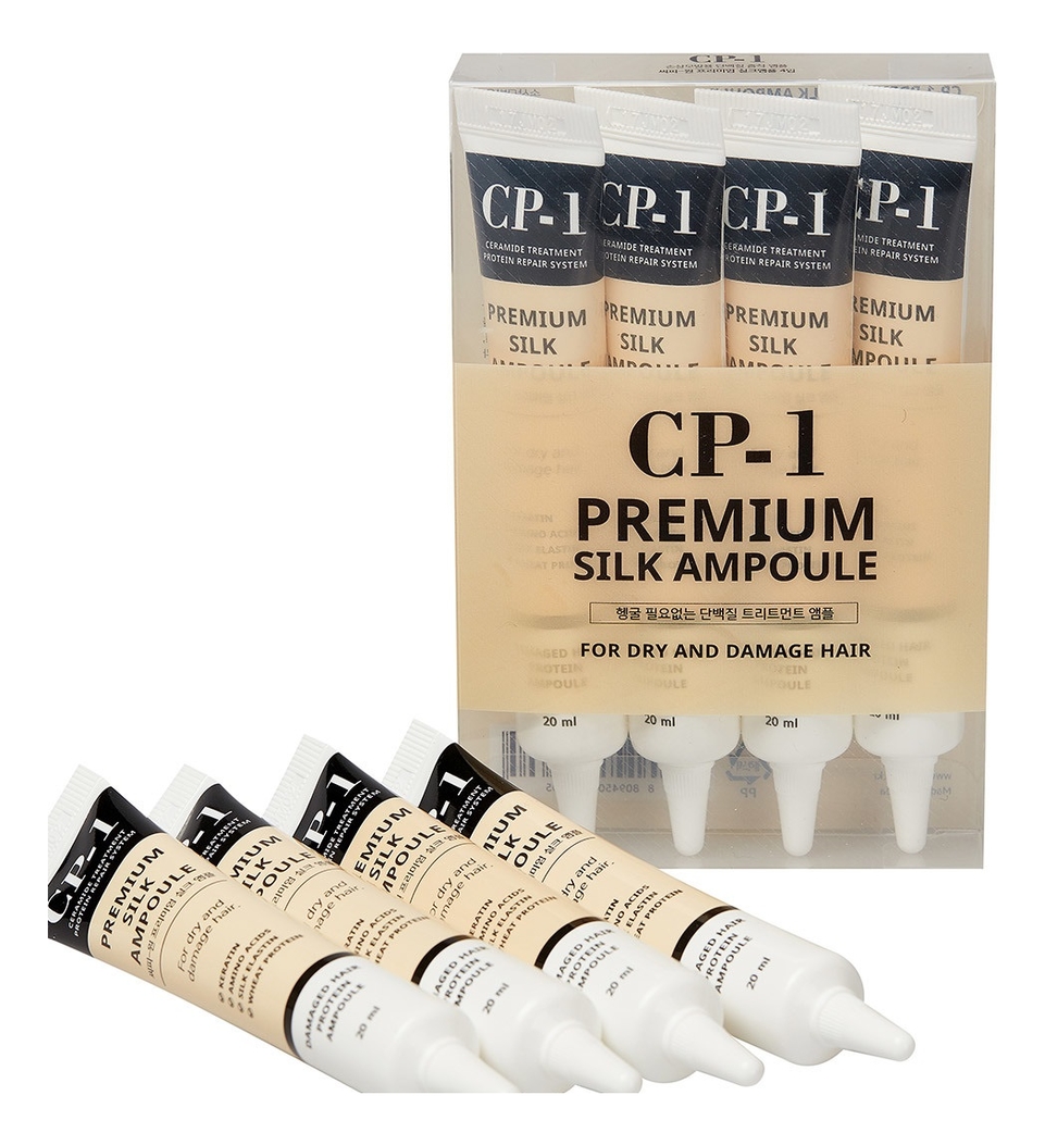 Несмываемая сыворотка для волос с протеинами шелка CP-1 Premium Silk Ampoule 4*20мл: Сыворотка 4*20мл