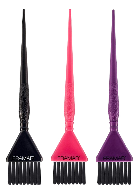 Кисть для окрашивания 3 Pack Coloring Brush 3шт (черная, фиолетовая и розовая) от Randewoo