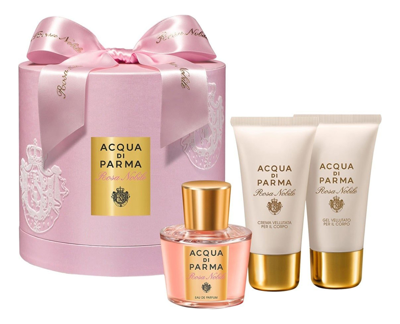 Acqua Di Parma Rosa Nobile: набор (п/вода 100мл + крем д/тела 75мл + гель д/тела 75мл)