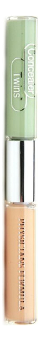 Консилер двухцветный с аппликатором 2 в 1 Concealer Twins Correct & Cover Cream Concealer 6,8г: Зеленый-светлый