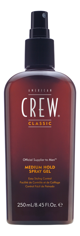 Спрей-гель для волос Classic Medium Hold Spray Gel 250мл уход за волосами american crew спрей гель для укладки волос средняя фиксация classic medium hold spray gel