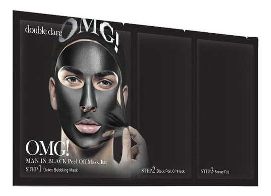 

Маска для лица трехкомпонентная Man In Black Peel Off Mask: Маска 1шт, Маска для лица трехкомпонентная Man In Black Peel Off Mask