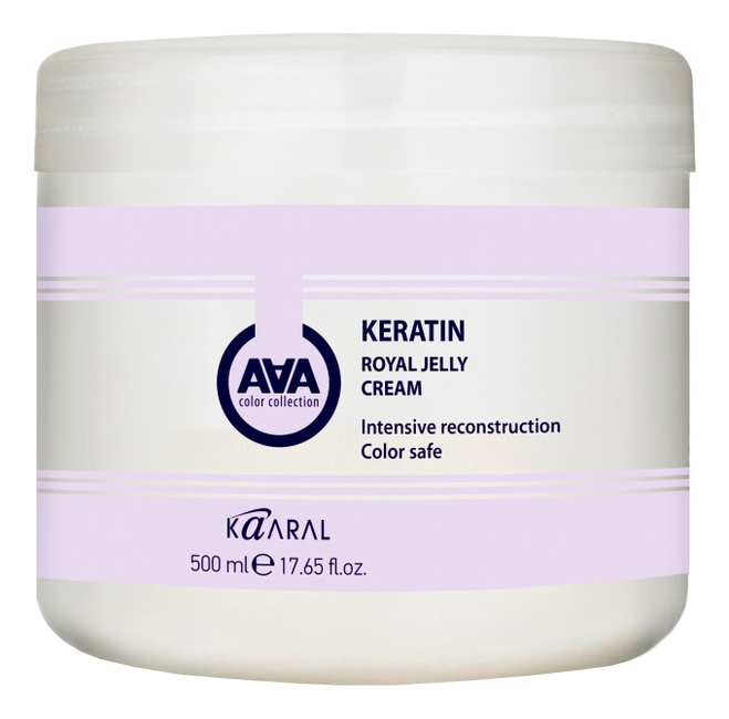 Питательная крем-маска для восстановления окрашенных и химически обработанных волос AAA Keratin Royal Jelly Cream 500 kaaral питательная крем маска для восстановления окрашенных и химически обработанных волос keratin royal jelly cream 500 мл kaaral aaa