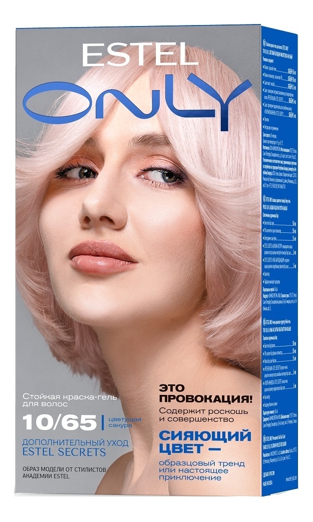 

Стойкая краска-гель для волос ONLY 150г: 10.65 Светлый блондин фиолетово-красный, Стойкая краска-гель для волос ONLY 150г