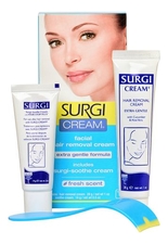 Surgi Набор для депиляции Extra Gentle Formula (крем для удаления волос на лице + успокаивающий крем + шпатель)