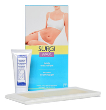 Surgi Набор для депиляции Honey Body Wax Strips (восковые полоски для удаления волос на теле + успокаивающий крем)