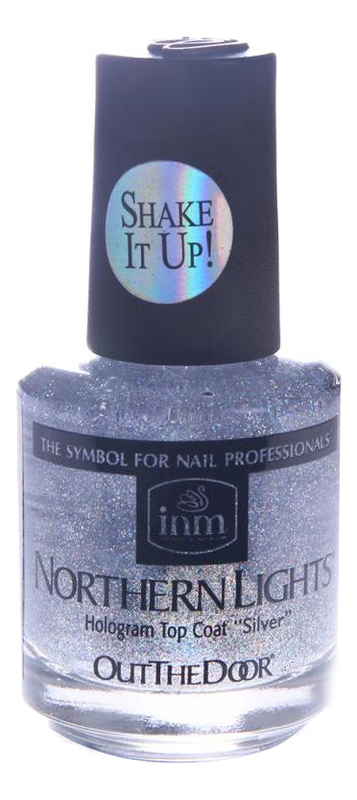 Голографическая сушка-закрепитель лака для ногтей Northen Lights Hologram Top Coat Silver: Сушка-закрепитель 15мл