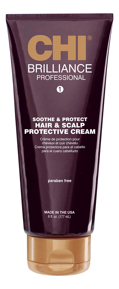 Защитный крем для кожи головы и волос Deep Brilliance Soothe & Protect Hair & Scalp Protective Cream 177мл крем для ухода за волосами chi крем для волос и кожи головы защитный deep brilliance hair and scalp protective cream