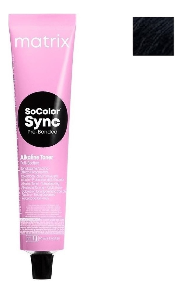 

Крем-краска для волос без аммиака SoColor Sync Pre-Bonded Toner 90мл: 1A, Крем-краска для волос без аммиака SoColor Sync Pre-Bonded Toner 90мл