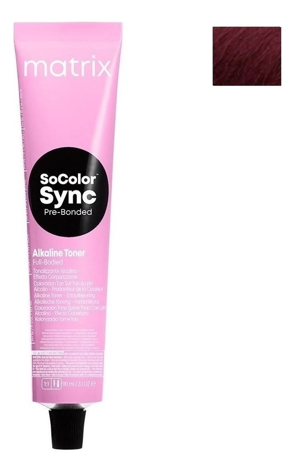 Крем-краска для волос без аммиака SoColor Sync Pre-Bonded Toner 90мл: 4RV+