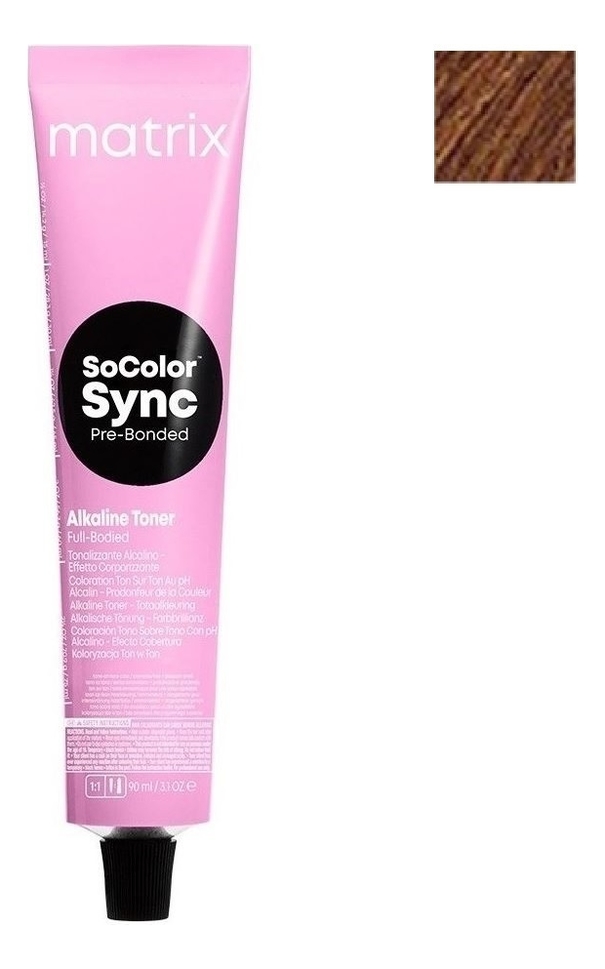 Крем-краска для волос без аммиака SoColor Sync Pre-Bonded Toner 90мл: 6BC крем краска для волос без аммиака socolor sync pre bonded toner 90мл 11v