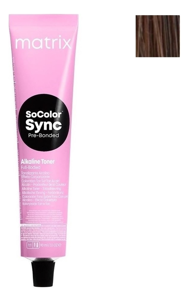 Крем-краска для волос без аммиака SoColor Sync Pre-Bonded Toner 90мл: 6M