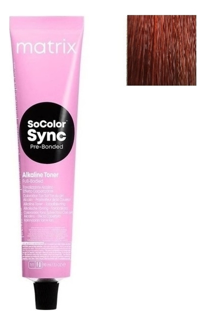 

Крем-краска для волос без аммиака SoColor Sync Pre-Bonded Toner 90мл: 6RC+, Крем-краска для волос без аммиака SoColor Sync Pre-Bonded Toner 90мл