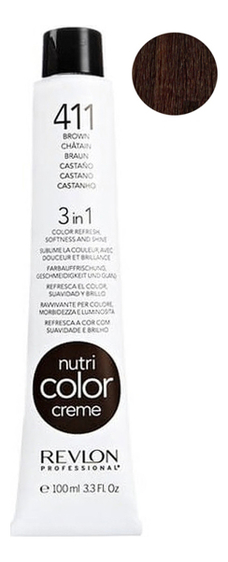 

Краска для волос Nutri Color Creme 411 Brown: Краска 100мл, Краска для волос Nutri Color Creme 411 Brown