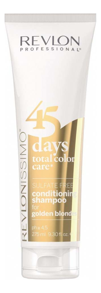 

Шампунь-кондиционер для волос без сульфатов Revlonissimo 45 Days Total Color Care 275мл: Golden Blondes, Шампунь-кондиционер для волос без сульфатов Revlonissimo 45 Days Total Color Care 275мл