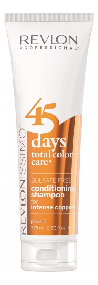 

Шампунь-кондиционер для волос без сульфатов Revlonissimo 45 Days Total Color Care 275мл: Intense Coppers, Шампунь-кондиционер для волос без сульфатов Revlonissimo 45 Days Total Color Care 275мл