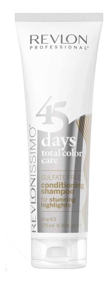 

Шампунь-кондиционер для волос без сульфатов Revlonissimo 45 Days Total Color Care 275мл: Stunning Highlights, Шампунь-кондиционер для волос без сульфатов Revlonissimo 45 Days Total Color Care 275мл