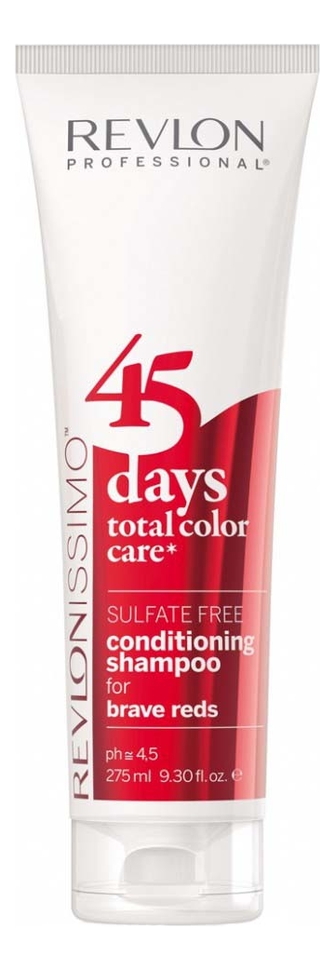 Шампунь-кондиционер для волос без сульфатов Revlonissimo 45 Days Total Color Care 275мл: Brave Reds